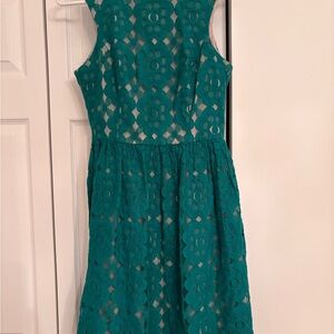 Teal Lace Sleeveless Dress